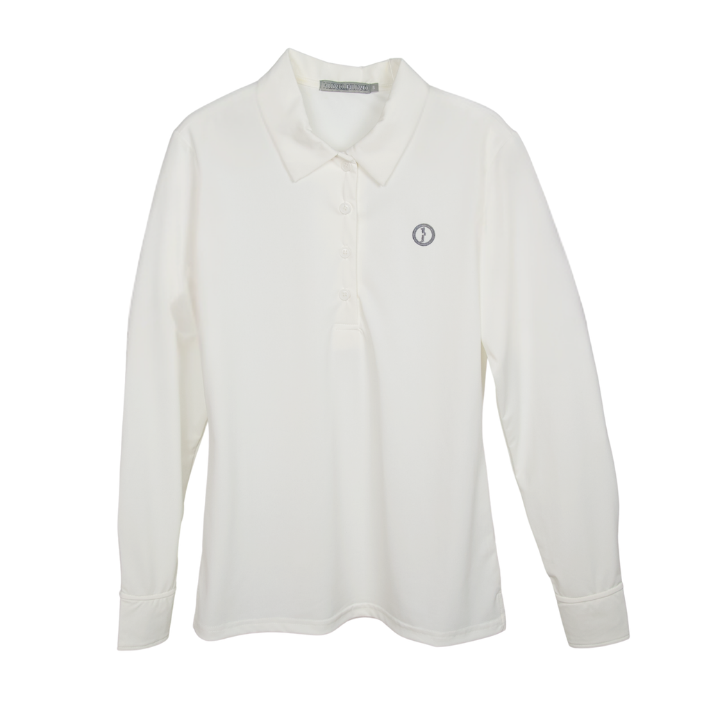 Polo Técnico de Manga Larga con protección solar, blanco roto