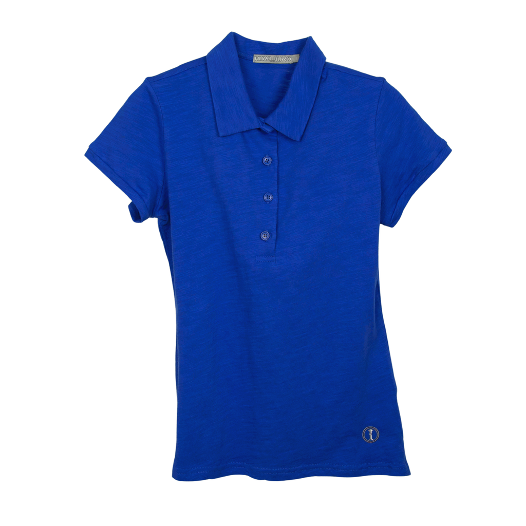 Polo de Algodón Manga Corta, azul Klein