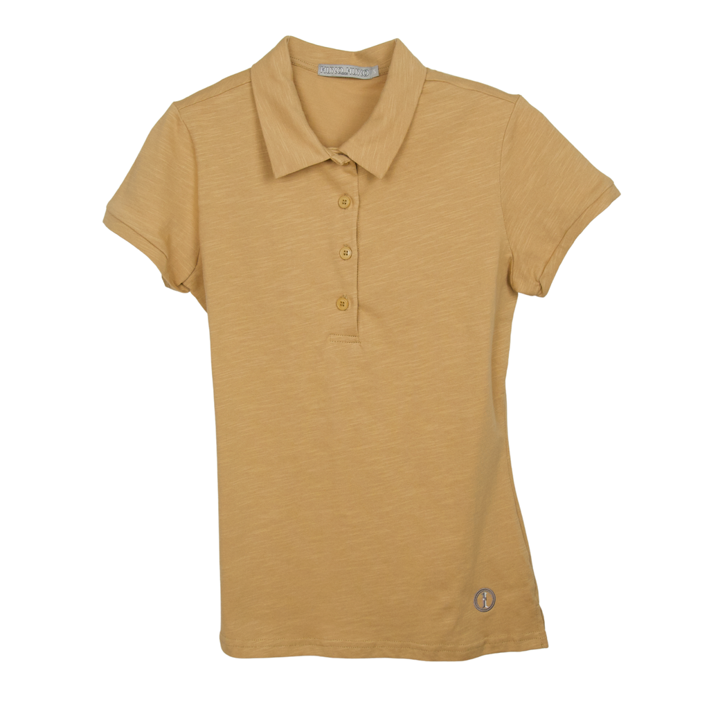 Polo de Algodón Manga Corta, tostado