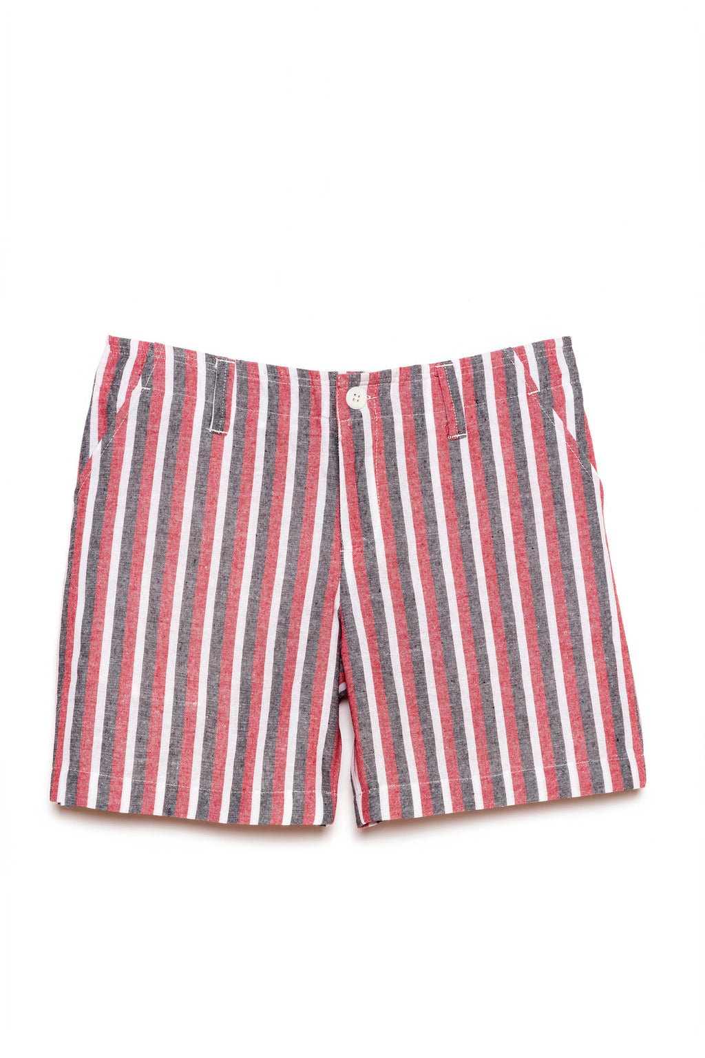 Bermuda Marbella Rayas Fresa y Gris