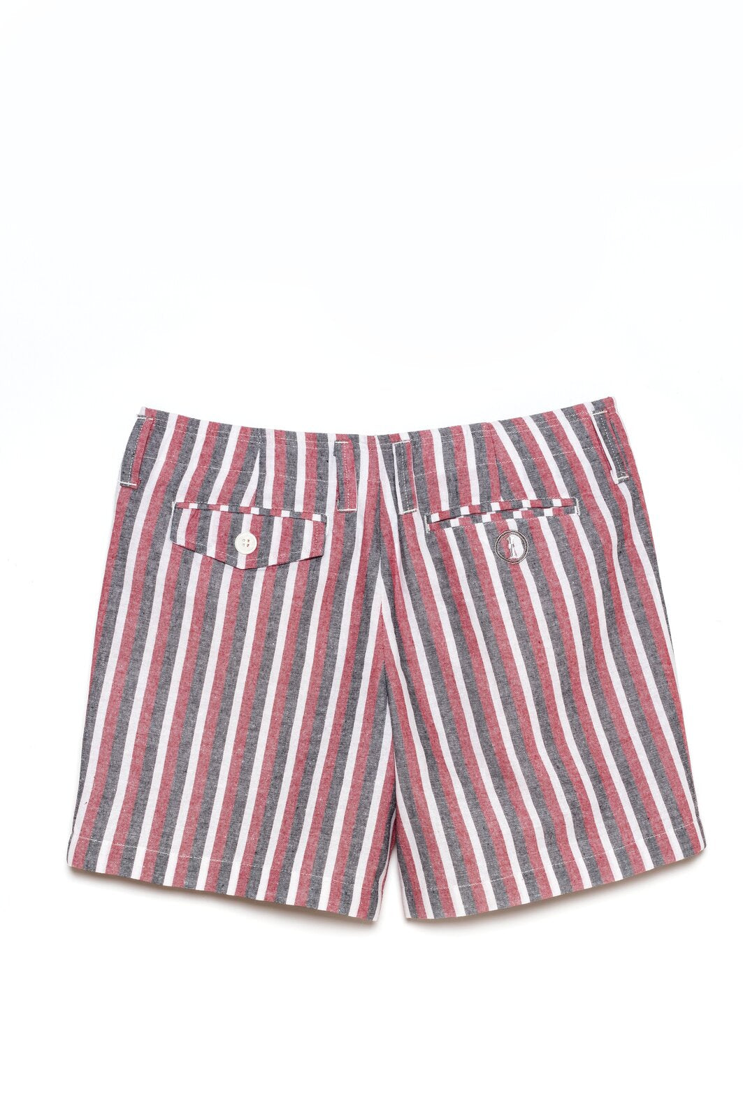 Bermuda Marbella Rayas Fresa y Gris