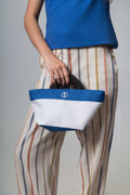 Bolso Manhattan Blanco / Azul Vivo