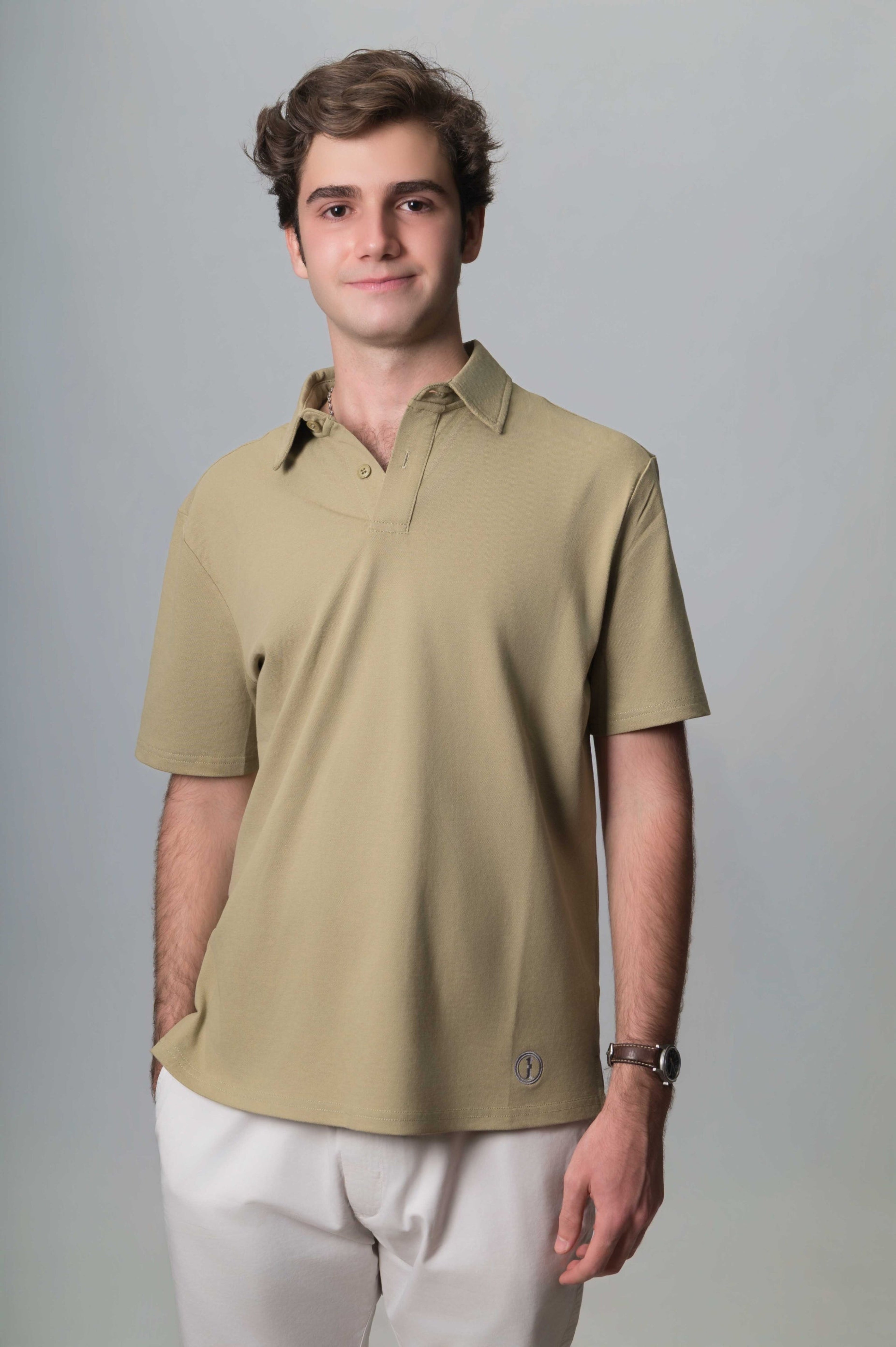 Polo de Piqué Manga Corta Verde Hoja