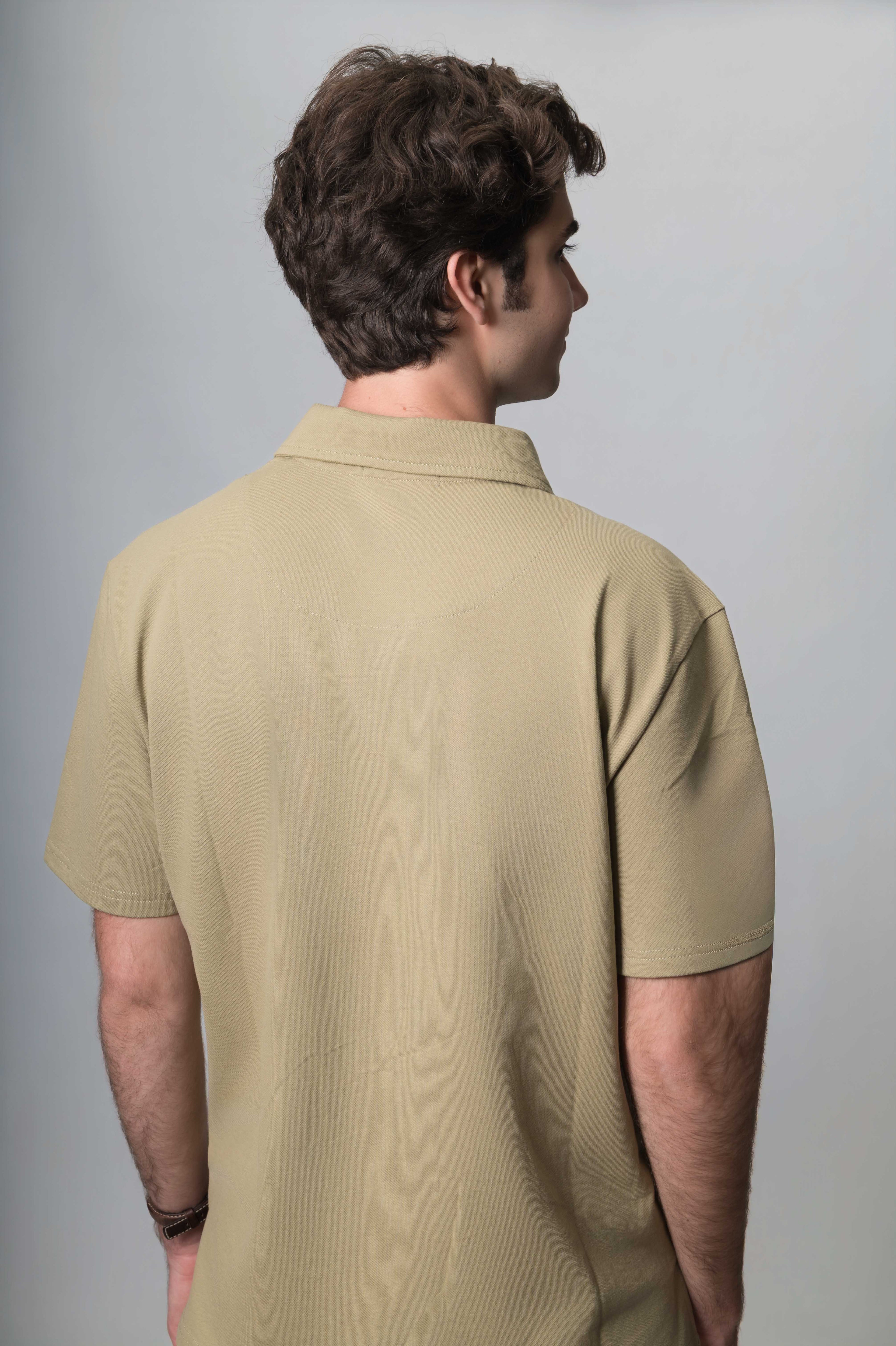 Polo de Piqué Manga Corta Verde Hoja