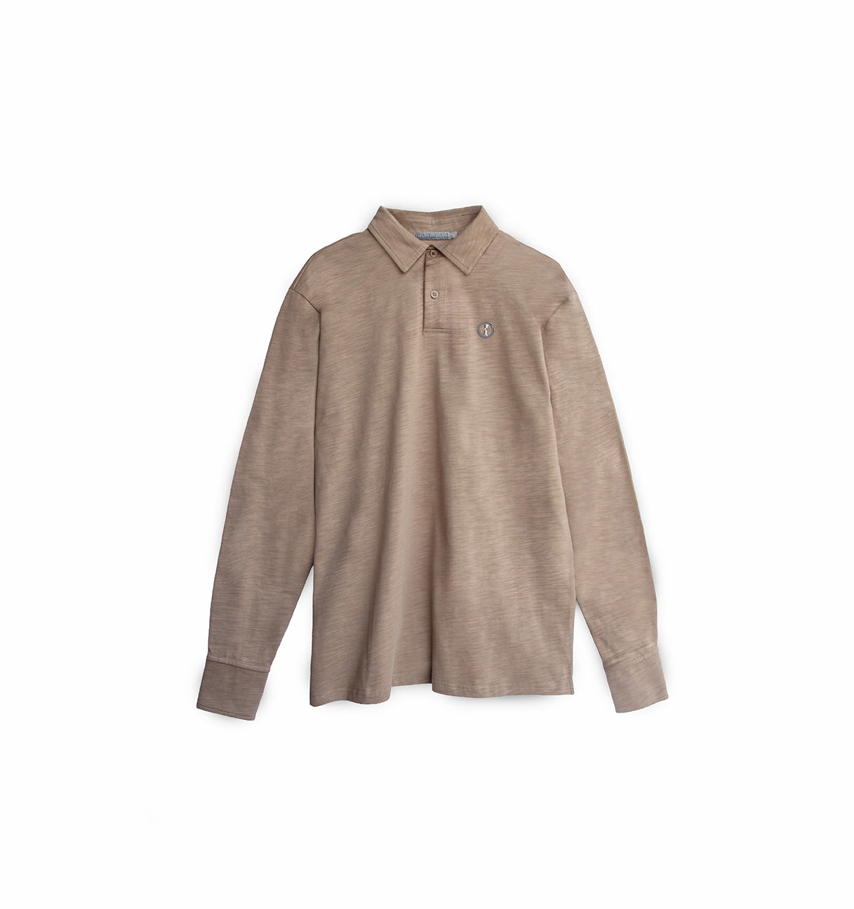 Polo de Algodón Manga Larga Arena Tostada