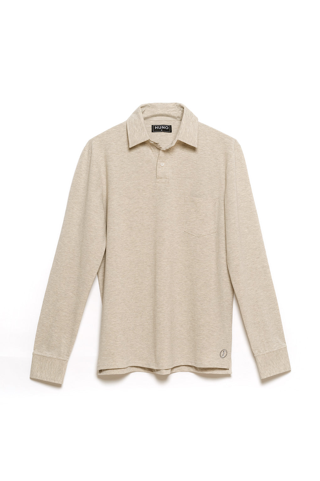 Polo de Algodón de Manga Larga Arena