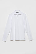 Polo de Algodón de Manga Larga Blanco Nieve