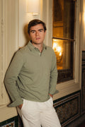Polo de Algodón piqué de Manga Larga, verde menta