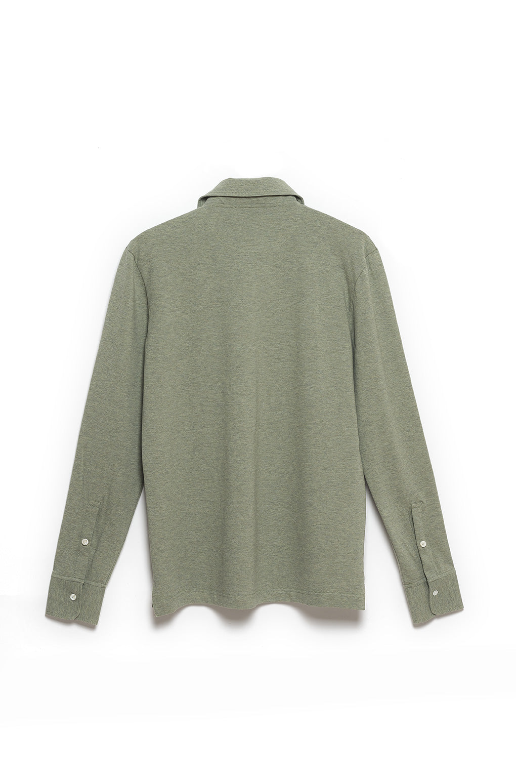 Polo de Algodón de Manga Larga Verde Menta