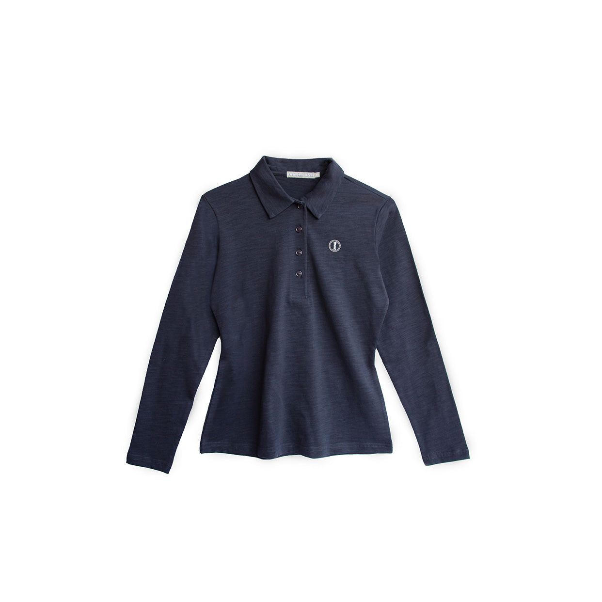 Polo de Algodón Manga Larga Azul Noche