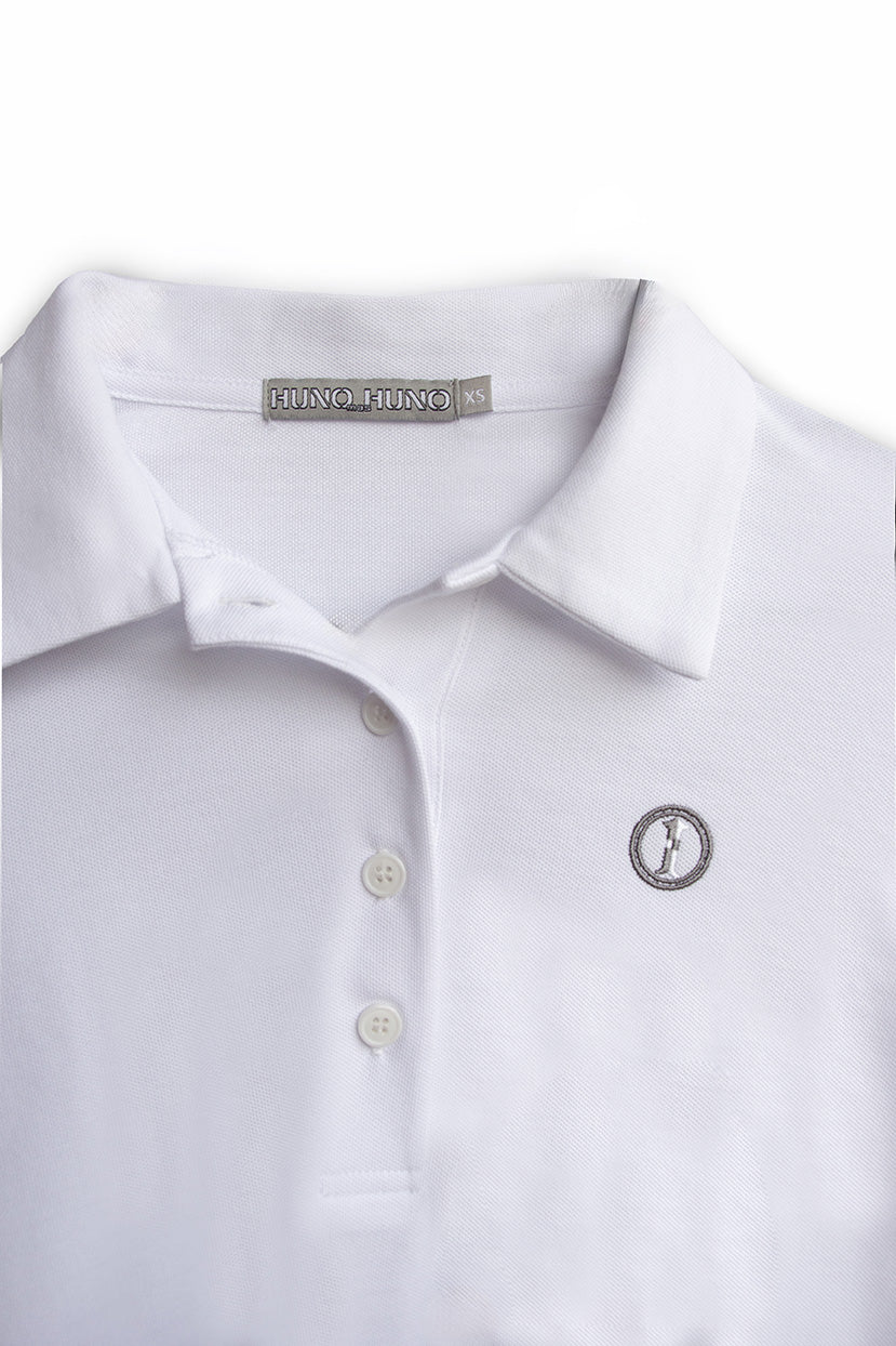 Polo de Algodón Manga Larga Blanco Nieve