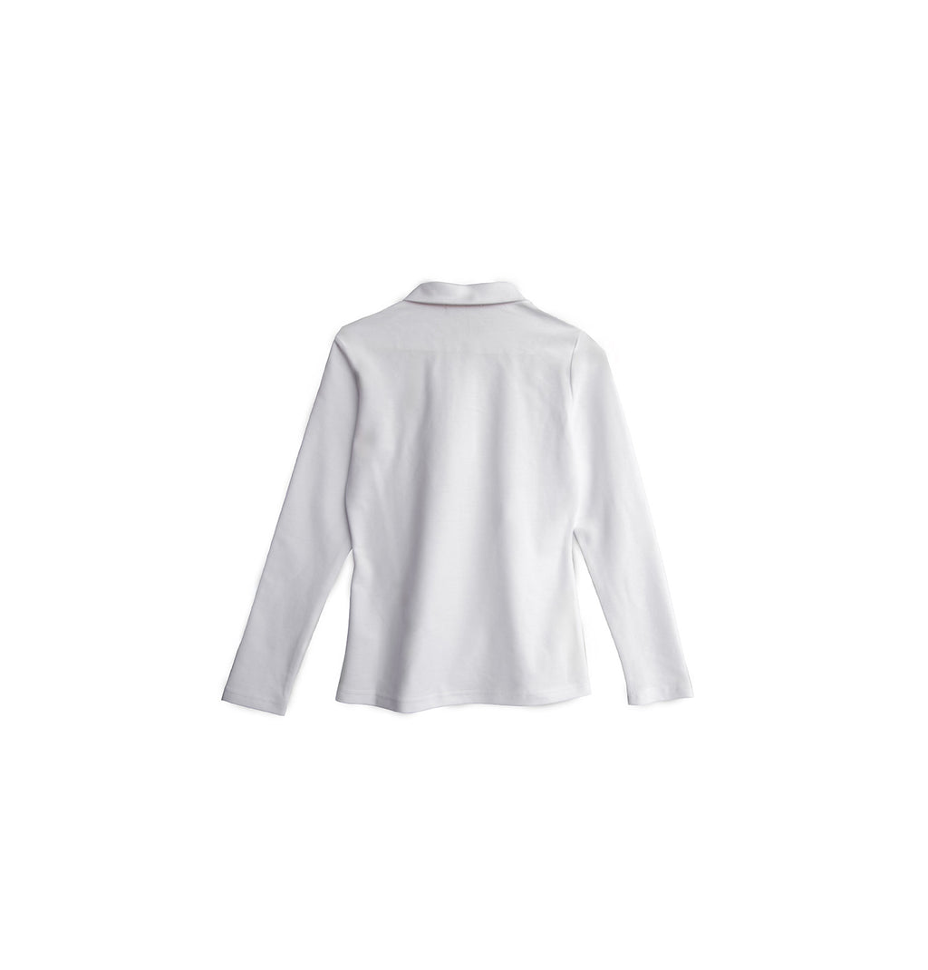 Polo de Algodón Manga Larga Blanco Nieve
