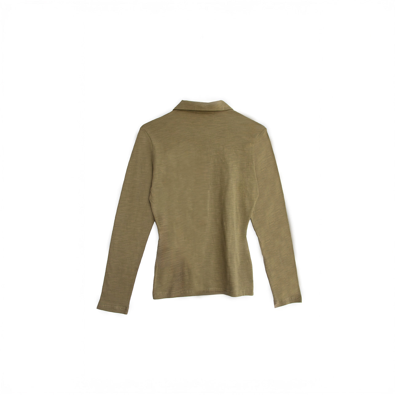 Polo de Algodón Manga Larga Verde Oliva