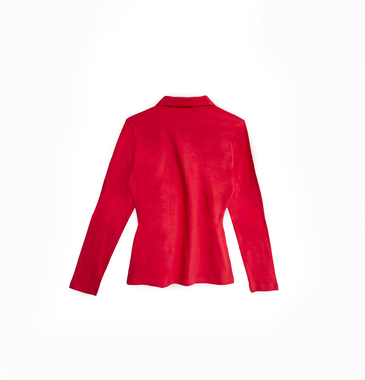 Polo de Algodón Manga Larga Rojo Vivo