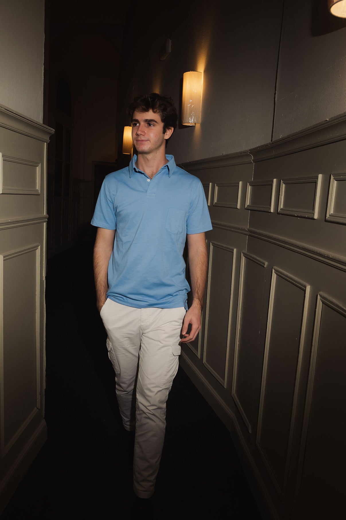 Polo de Piqué Manga Corta Azul Glaciar