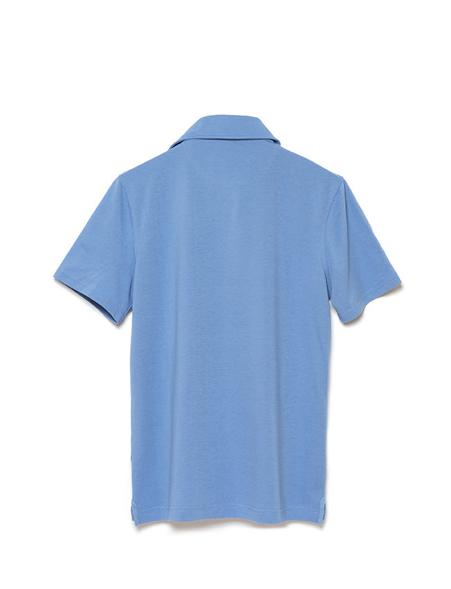 Polo de Piqué Manga Corta Azul Glaciar