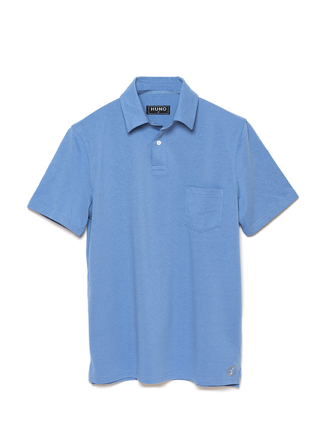Polo de Piqué Manga Corta Azul Glaciar