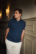 Polo de Piqué Manga Corta Azul Oceáno