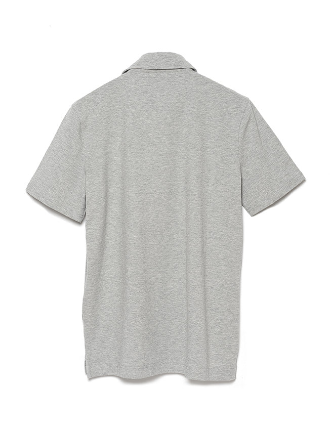 Polo de Piqué Manga Corta Gris Acero