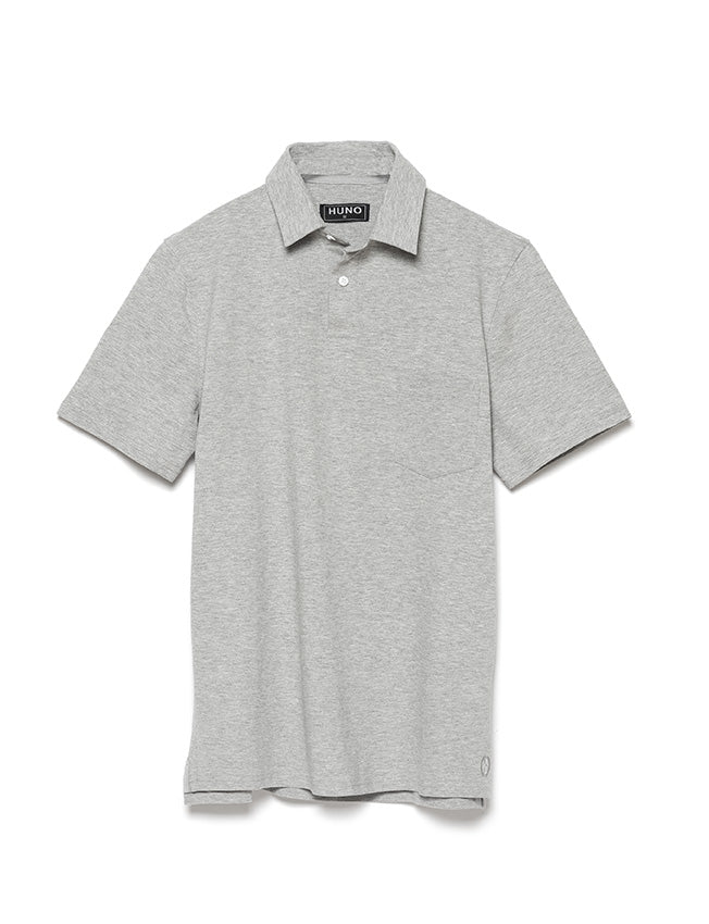 Polo de Piqué Manga Corta Gris Acero